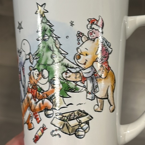 Disney Winnie Pooh Friends Tall Coffee Cup Mug Christmas Warmest Wishes on Back - Picture 8 of 10